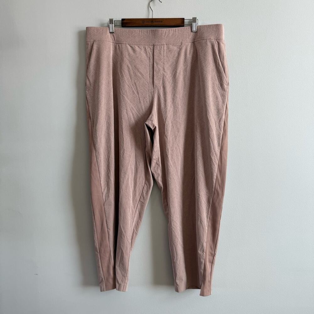 Athleta | Women’s Brooklyn Textured Ankle Pant Grain Camo Mocha Latte Blush Pink - Picture 2 of 10